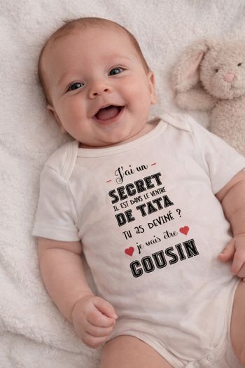 Body personnalisé annonce grossesse cousin – idée originale famille