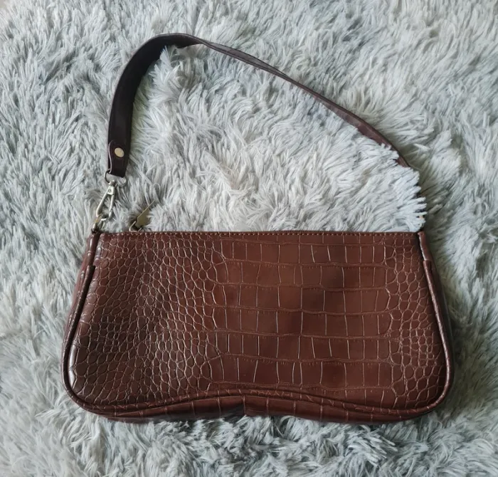 sac pochette simili marron - photo numéro 2