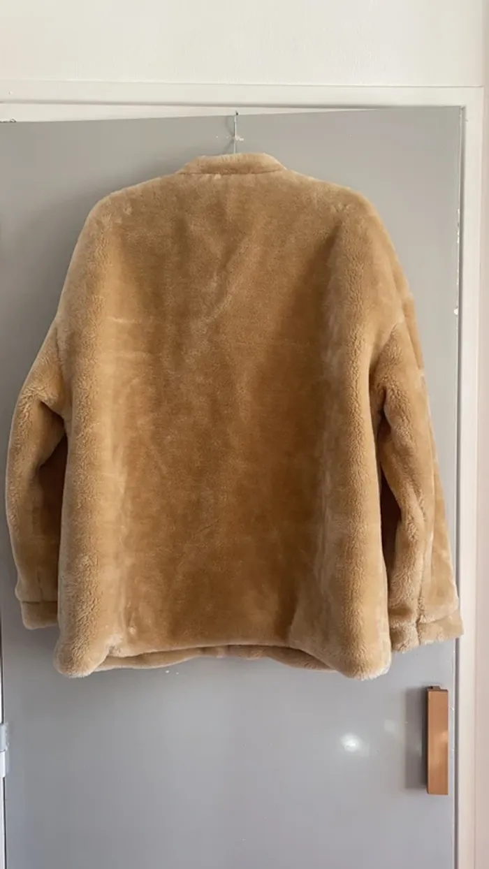 Manteau moumoute beige NAKD - photo numéro 5
