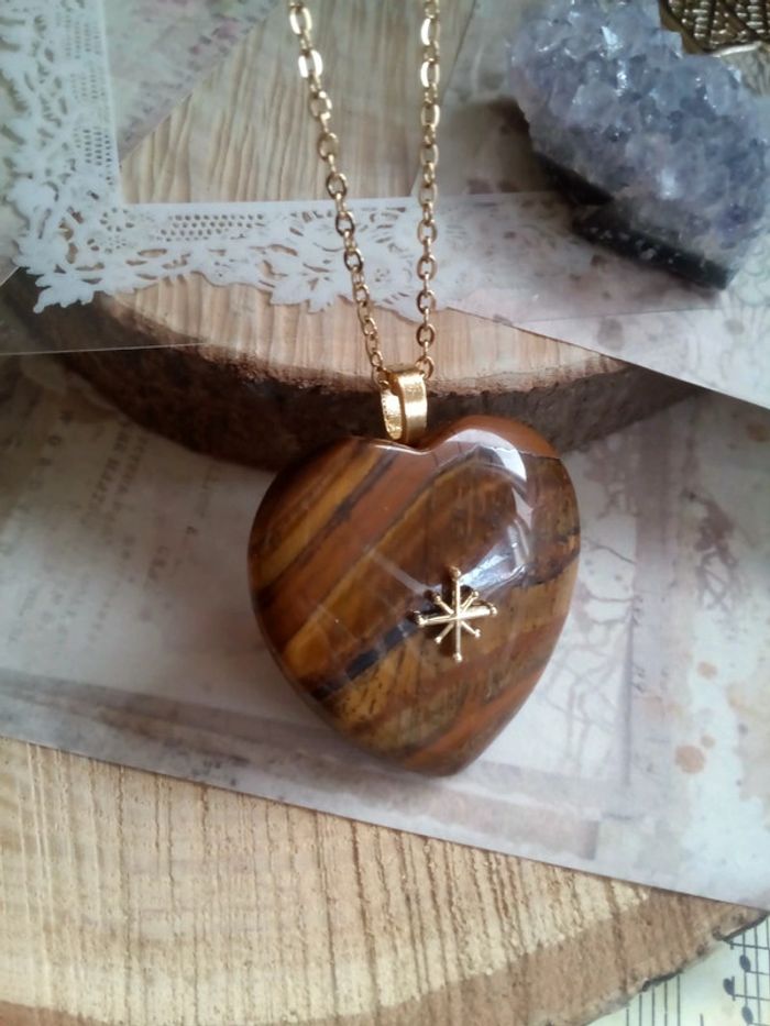 Collier grosse pierre de tigre - photo numéro 2