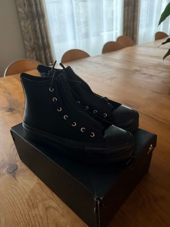 Converse Chuck Taylor All Star Hi Lift en cuir avec zip