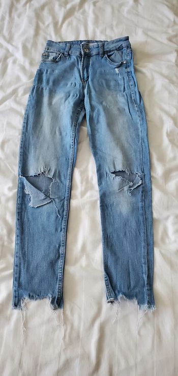 Jean skinny bleu troué