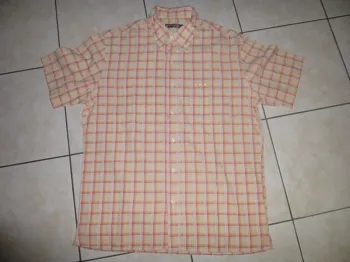 chemise manche court jaune pâle a carreaux Mise au Green  XL