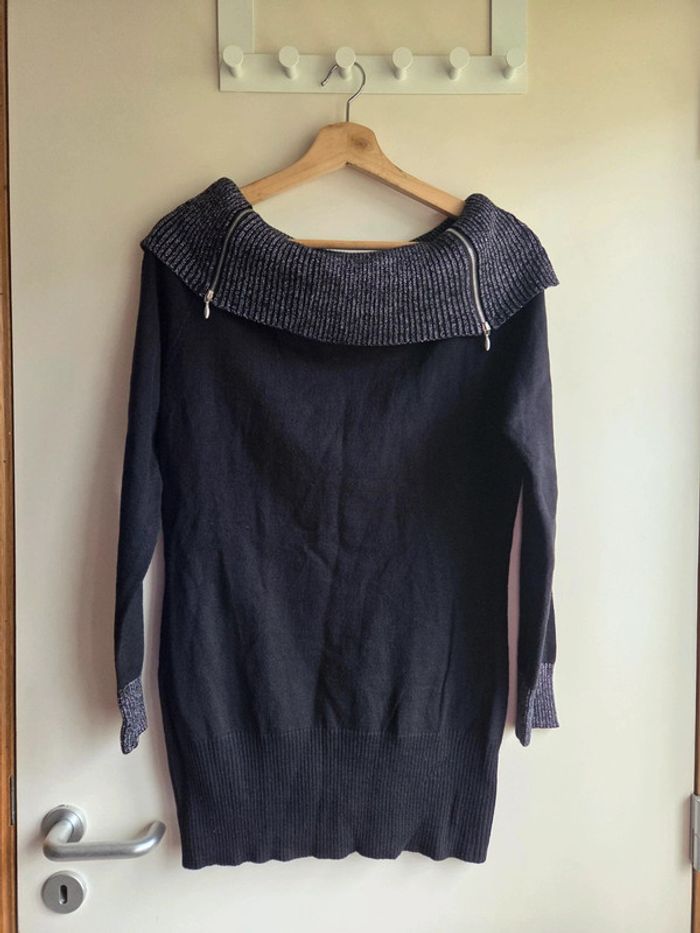 Robe pull tunique bodyflirt taille m - col large zippé