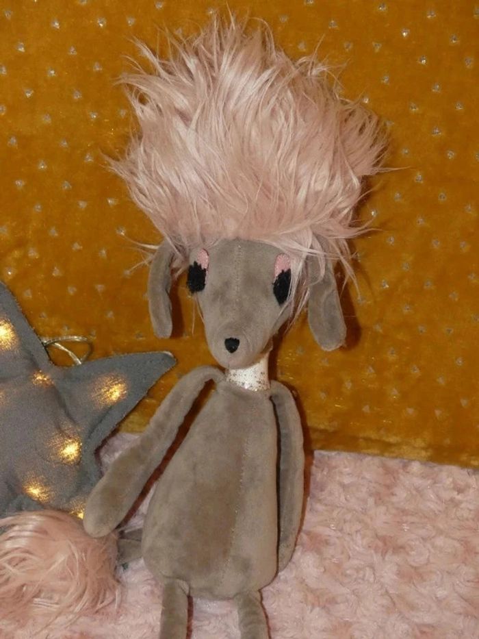 Doudou chien Jellycat gris rose 🐶tbe - photo numéro 2