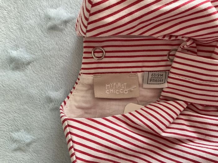 robe manches courtes rayée rouge et blanc doublée 9 mois chicco - photo numéro 8