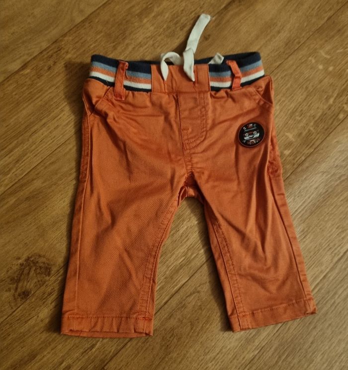 pantalon garçon orange mots d'enfants taille 3 mois