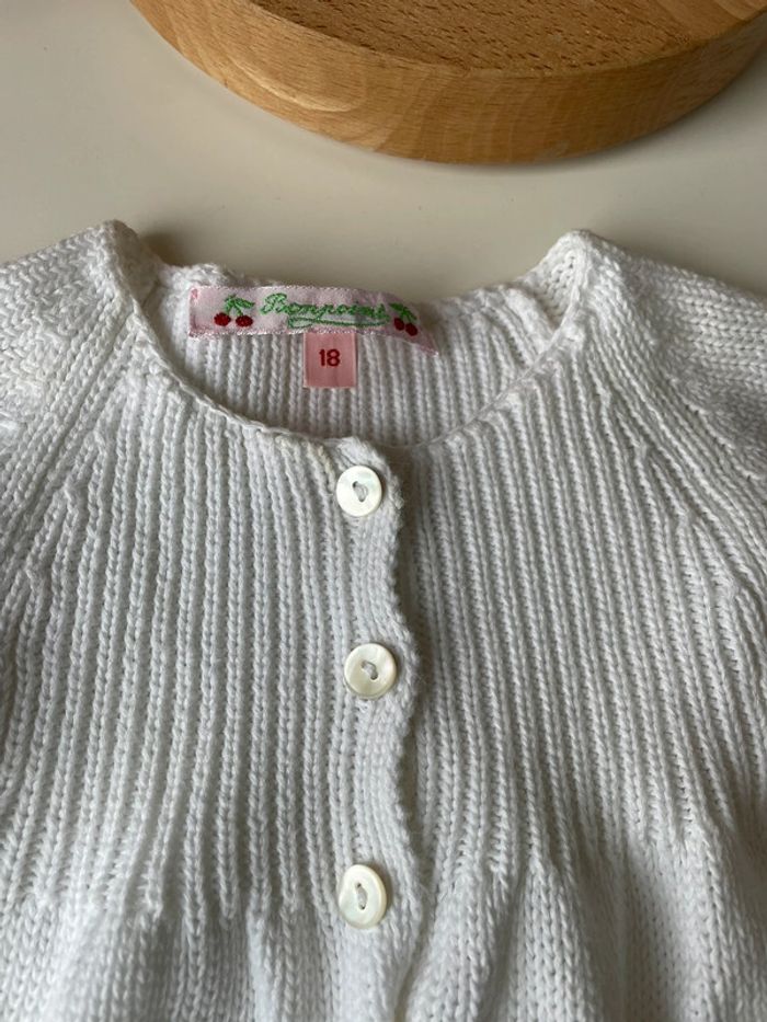 Gilet blanc bébé bonpoint - photo numéro 4