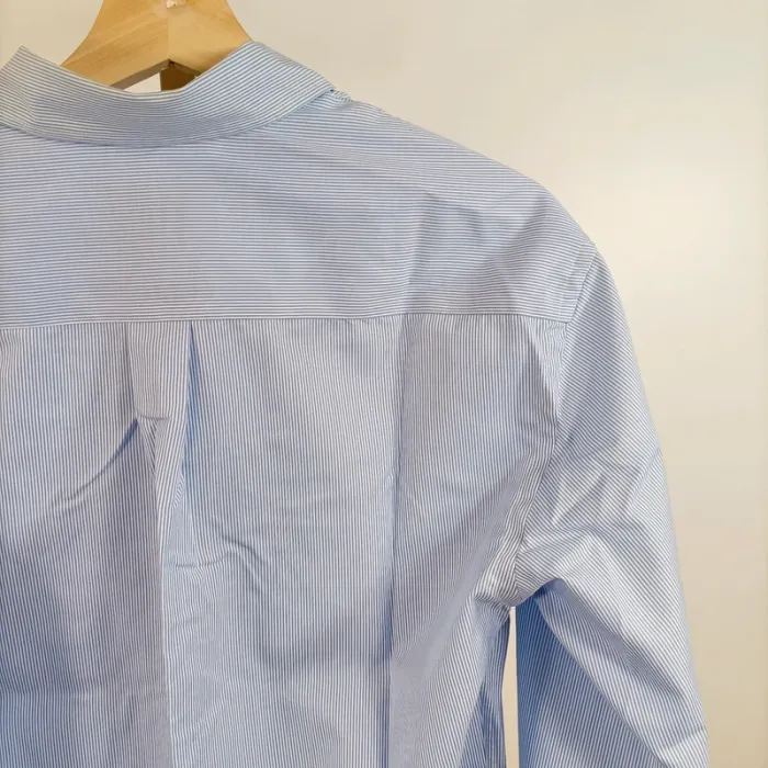 Chemise rayée bleu clair col boutonné coupe droite manches longues homme taille M A880 - photo numéro 10