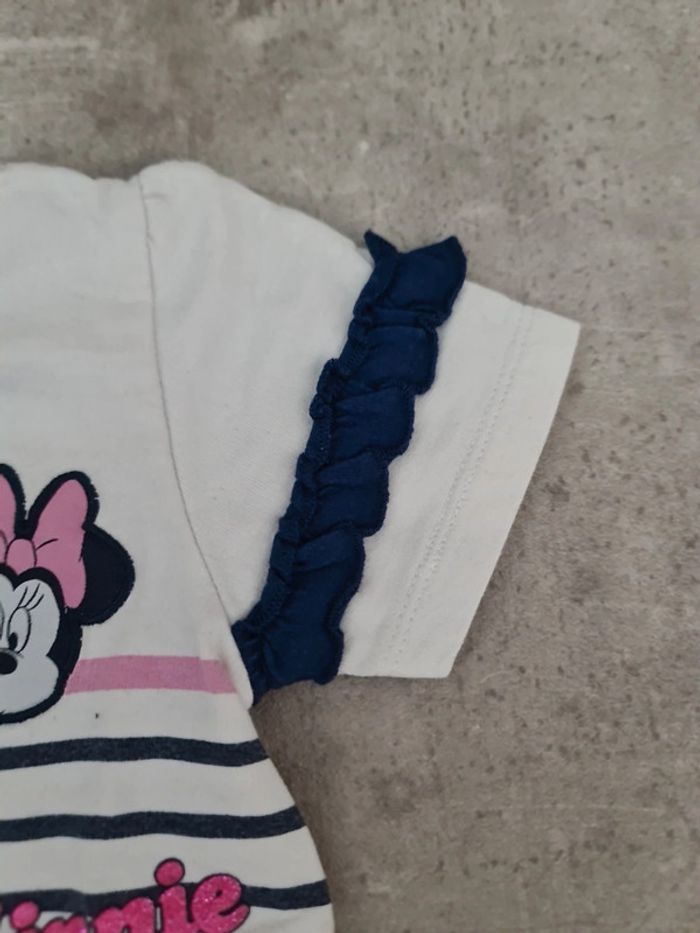 Robe blanche et bleue minnie fermeture zip dos manches courtes - photo numéro 5