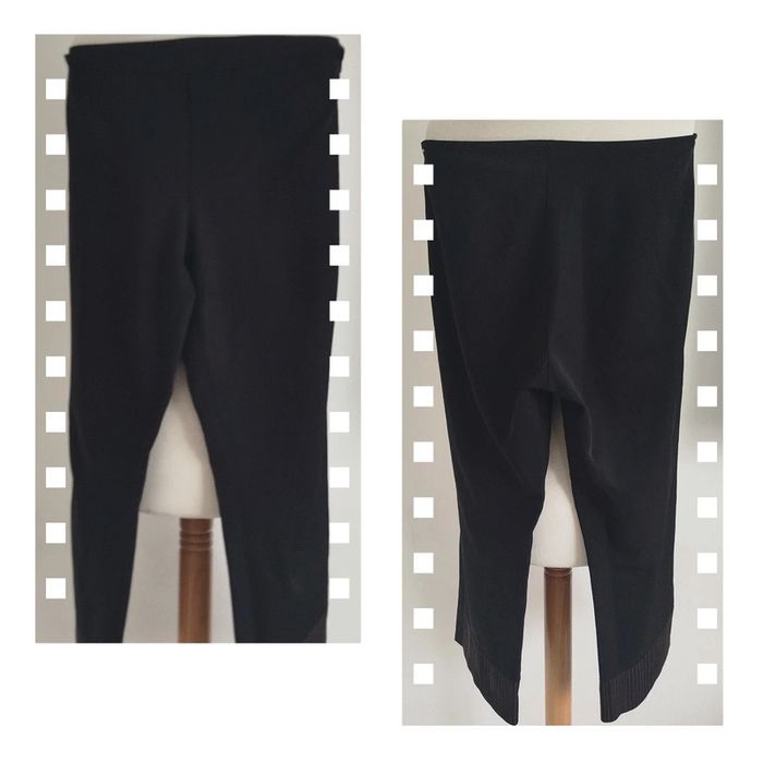 Pantalon court noir et bas à rayures Pourquoi pas taille 40