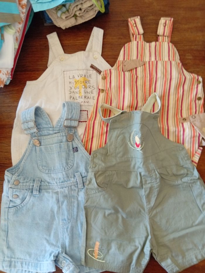 Lot de 4 salopettes short taille 6 mois