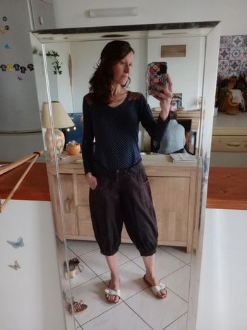 Pantacourt femme 42 marron c 76