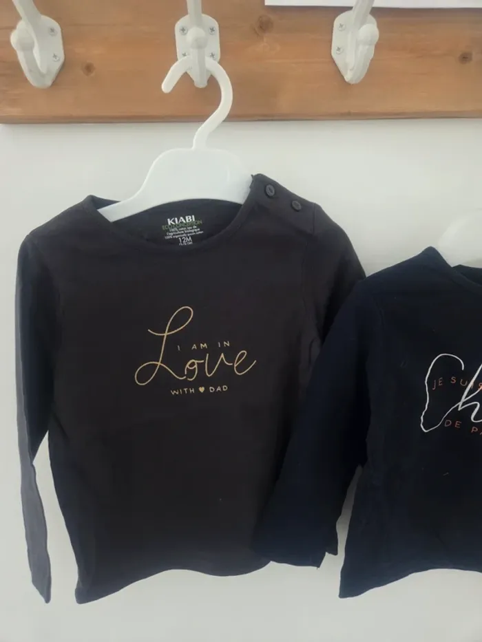 Lot 2 tee-shirts 12m kiabi - photo numéro 2