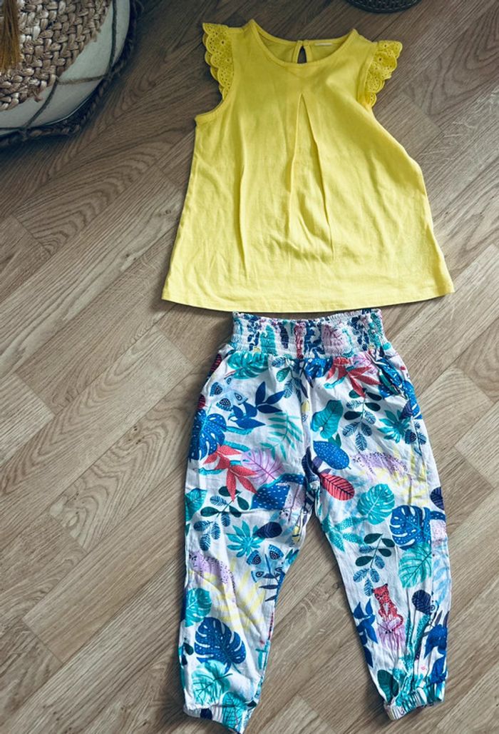 Jolie ensemble été fille t-shirt & pantalon léger taille 3ans