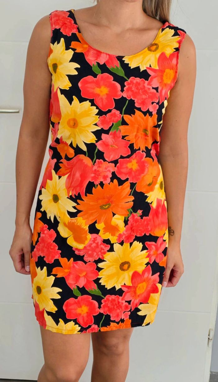 Robe orange fleurie - photo numéro 3