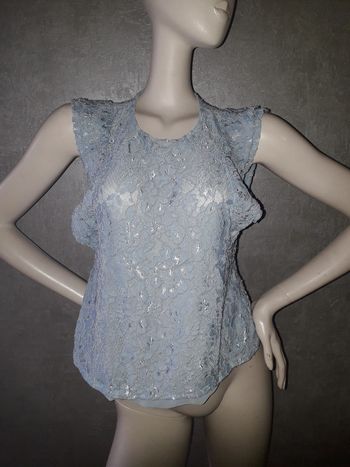 débardeur bleu clair dentelle vera & lucy taille 38/40