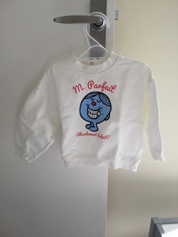 Sweat (Blanc, Monsieur Parfait) 9 mois (69-72 cm) Kiabi