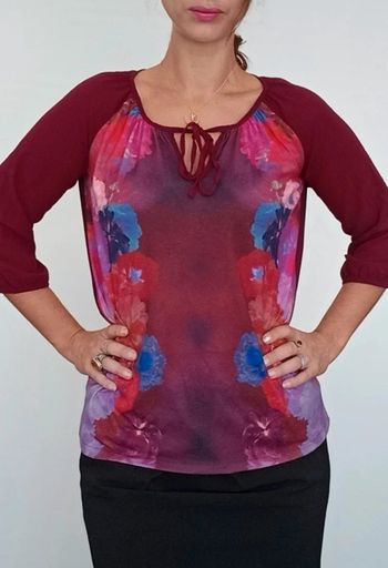 Blouse bordeaux fleurie taille 38