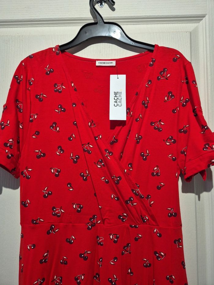 Robe rouge cache coeur avec cerises Cache cache - photo numéro 3
