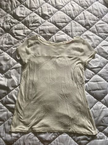 T shirt femme blanc crème camaïeu taille 36 noeuds détail dos