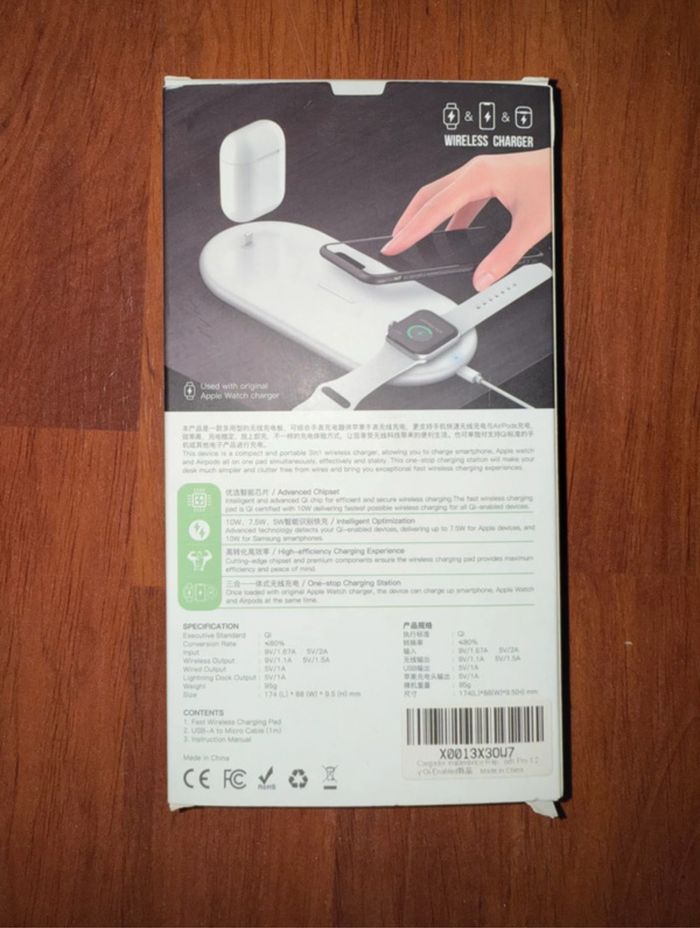 Chargeur pad 3 en 1 smartphone watch airpods wireless charging - photo numéro 2