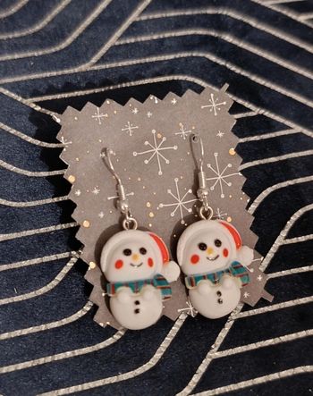Boucles d'oreilles bonhomme de neige noël