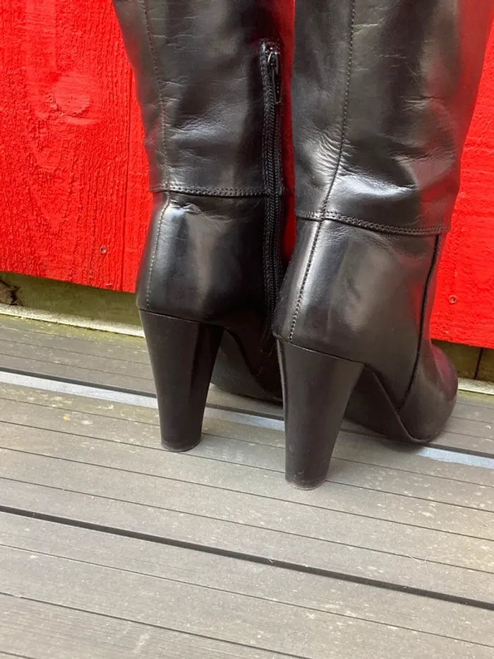 Bottes cuir noir T 38 Naf Naf - photo numéro 4