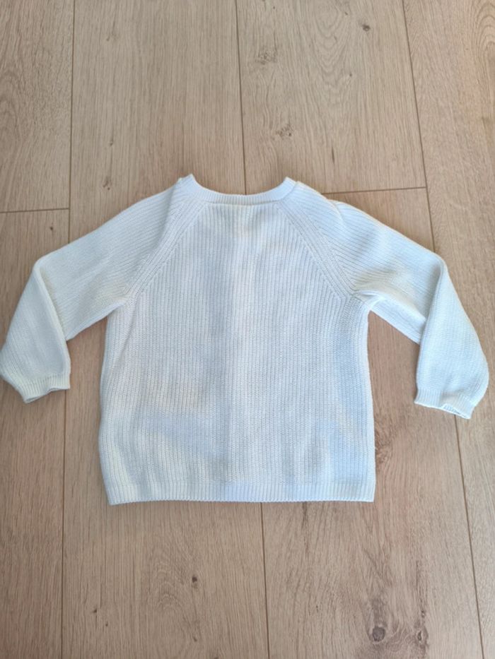 Gilet fille blanc avec boutons pailletés Tape à l'Oeil - Taille 18 mois - 80 cm - photo numéro 3