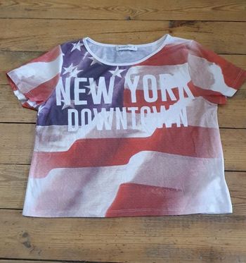 T-shirt Manches courtes court croc top USA