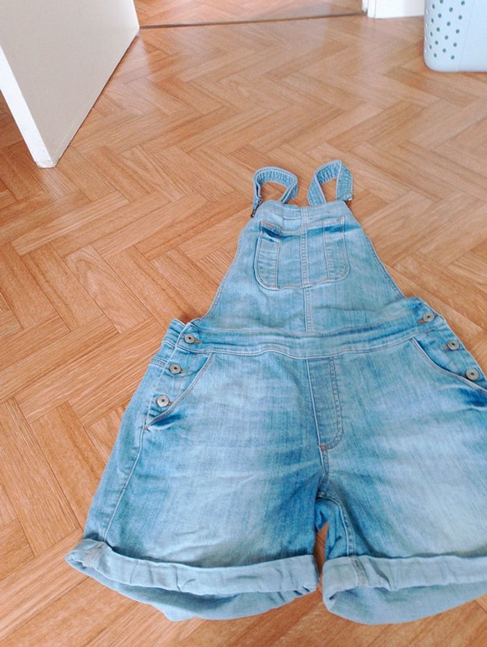 Salopette short en jean - Taille L - photo numéro 2