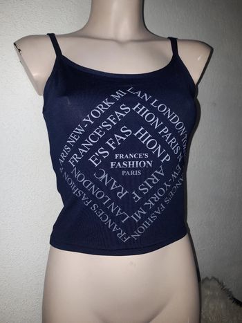 Débardeur bleu taille S marque fashion parisienne