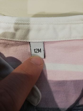 Polo manche longue garçon 12 mois rose