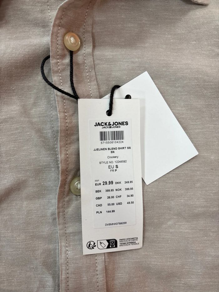 Chemise à manches courtes pour homme Jack & Jones taille S - photo numéro 3