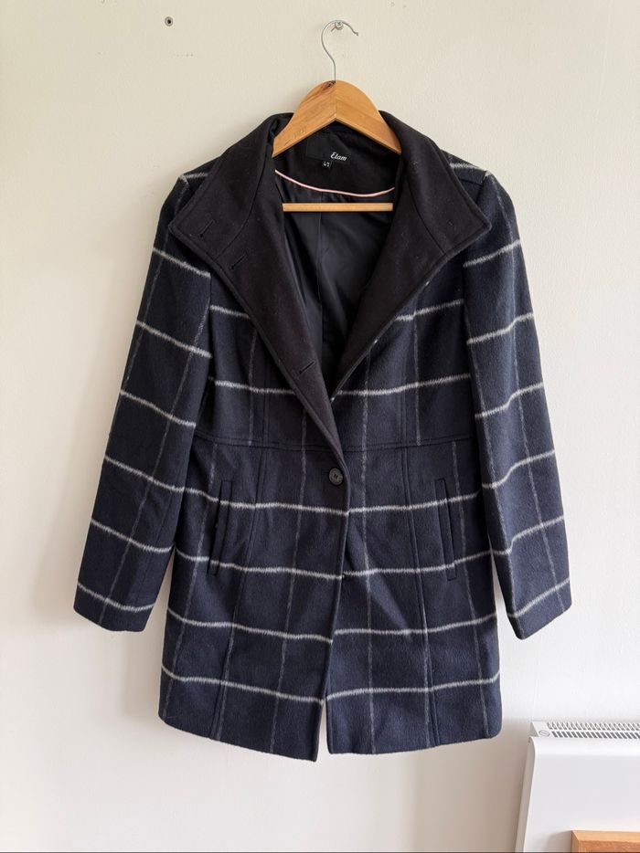 Manteau long épais bleu marine Etam taille 36 S - photo numéro 3