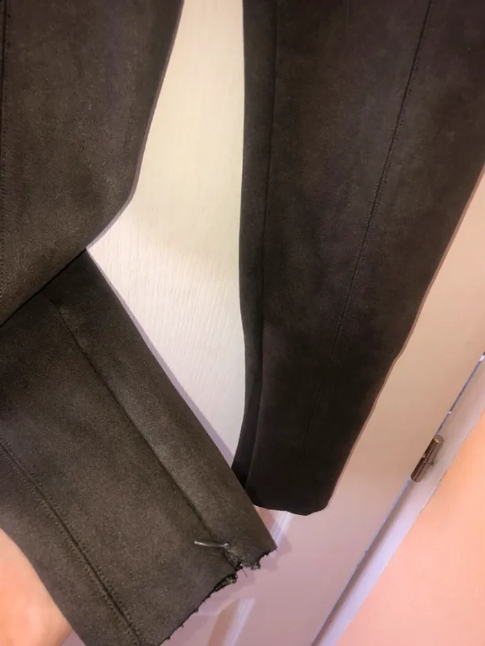 pantalon leggings zara velours marron - photo numéro 4