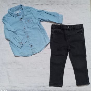 Zara ensemble jean et chemise 80 cm