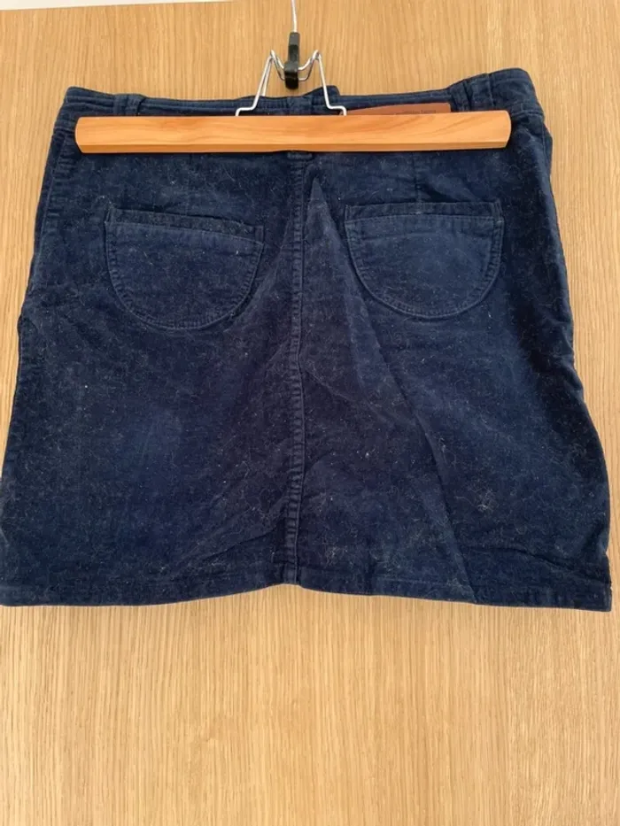 Jupe courte bleu foncé velours American outfitters 34 - photo numéro 2