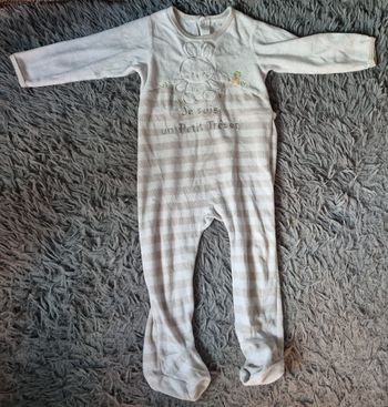 Grenouillère a rayures avec lapin 24mois mixte