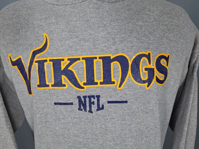 sweat a capuche / Hoodie nfl / homme taille L / gris / Minnesota vikings (380) - photo numéro 4