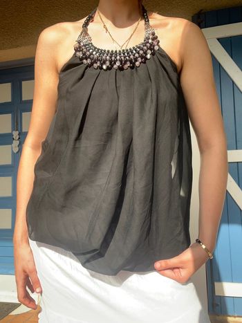 Top ballon dos nu y2k 2000yer Ibiza Summer vintage