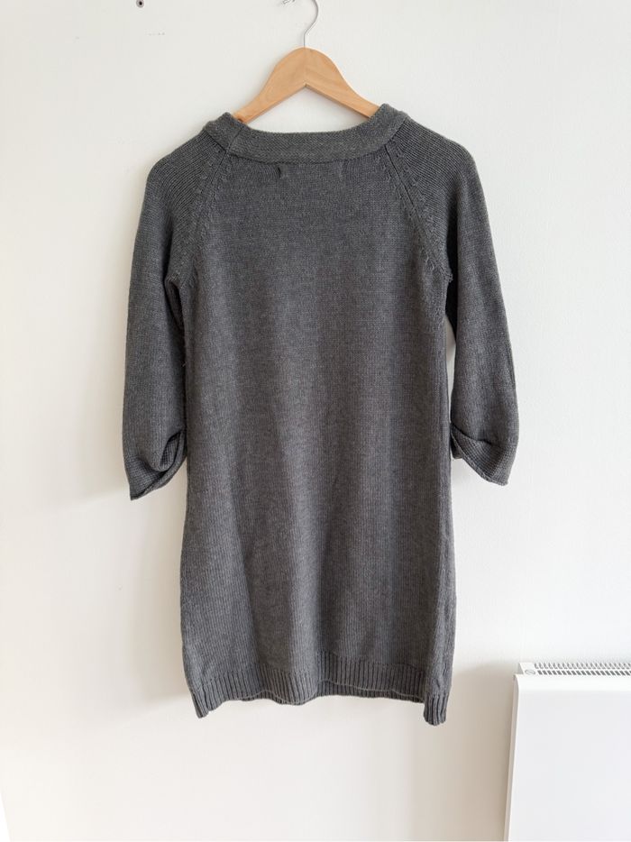 Robe hiver grise manches 3/4 Zara knit taille 38 M - photo numéro 4