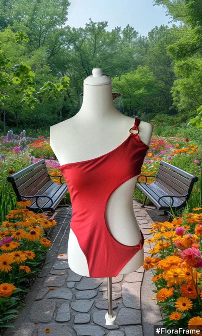 Maillot de bain 1 pièce original rouge, I saw it first, taille 42 - photo numéro 2