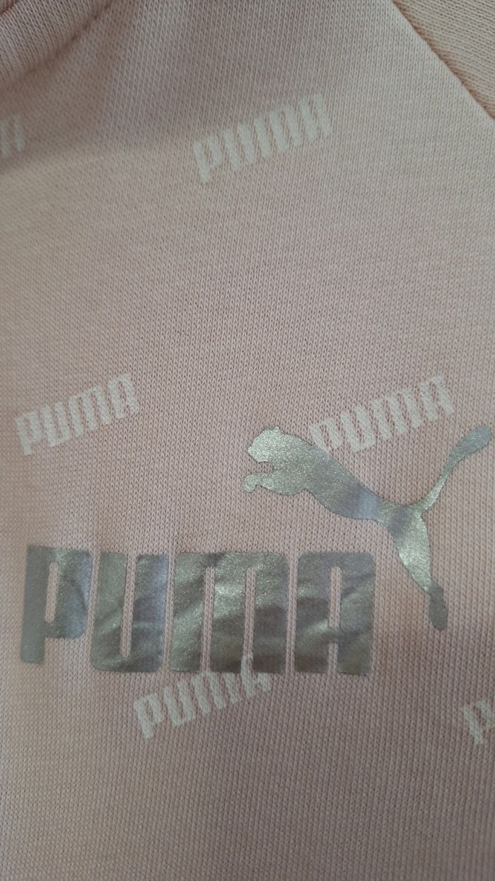 Sweat Puma rose logo argenté – Taille L - photo numéro 5