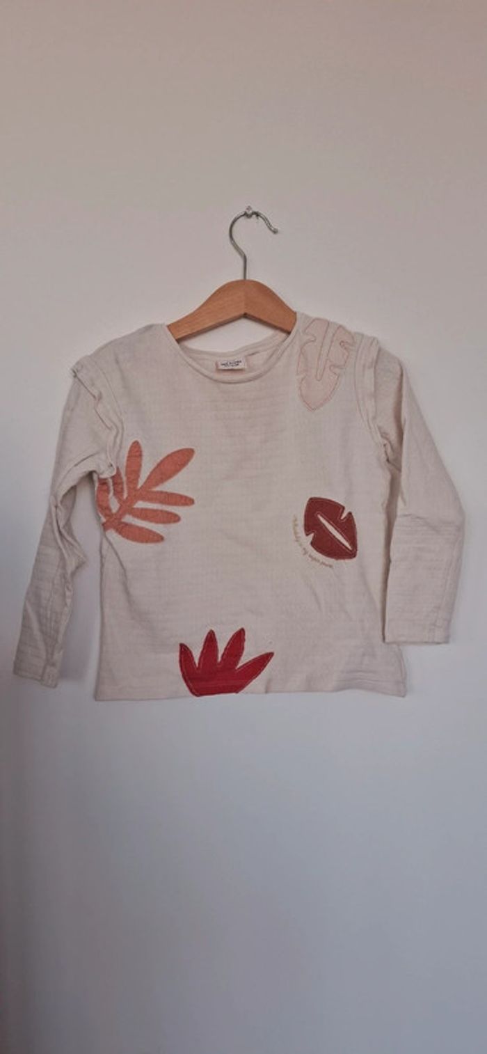 👕 T-shirt manches longues beige Tape à l’Œil – Esprit bohème chic !