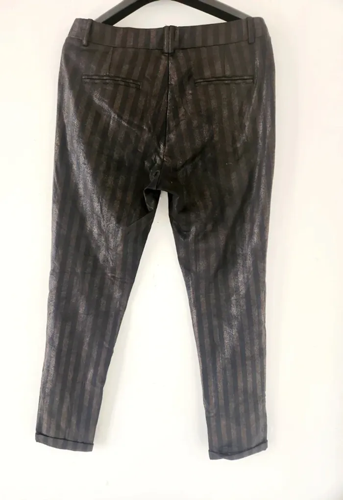 Pantalon rayé effet satiné C&S Paris – Taille XL - photo numéro 2