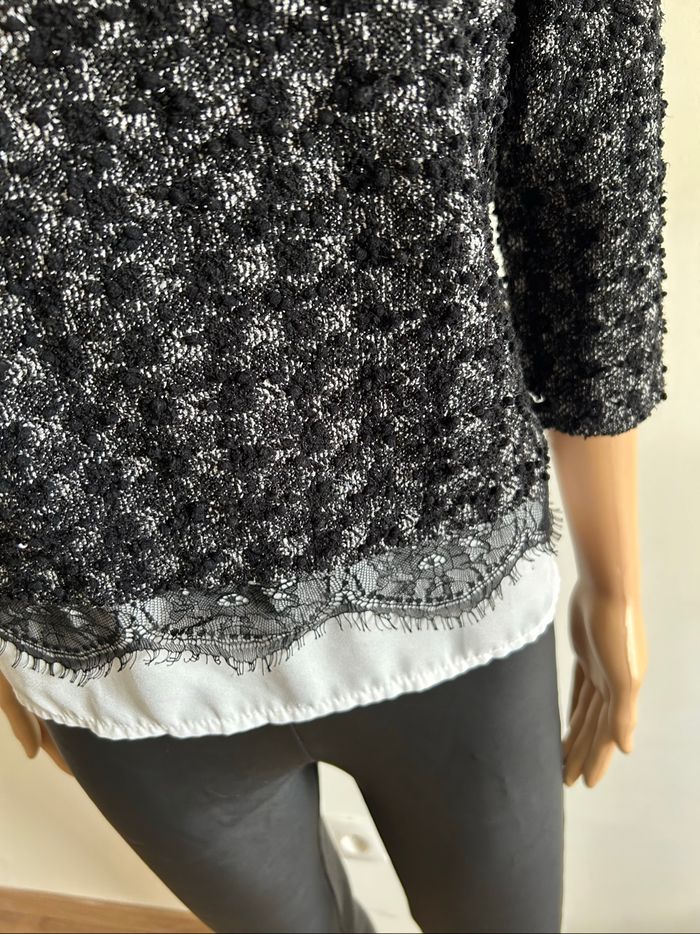 Pull noir et blanc LolaLiza taille française L TBE (taille petit) - photo numéro 4