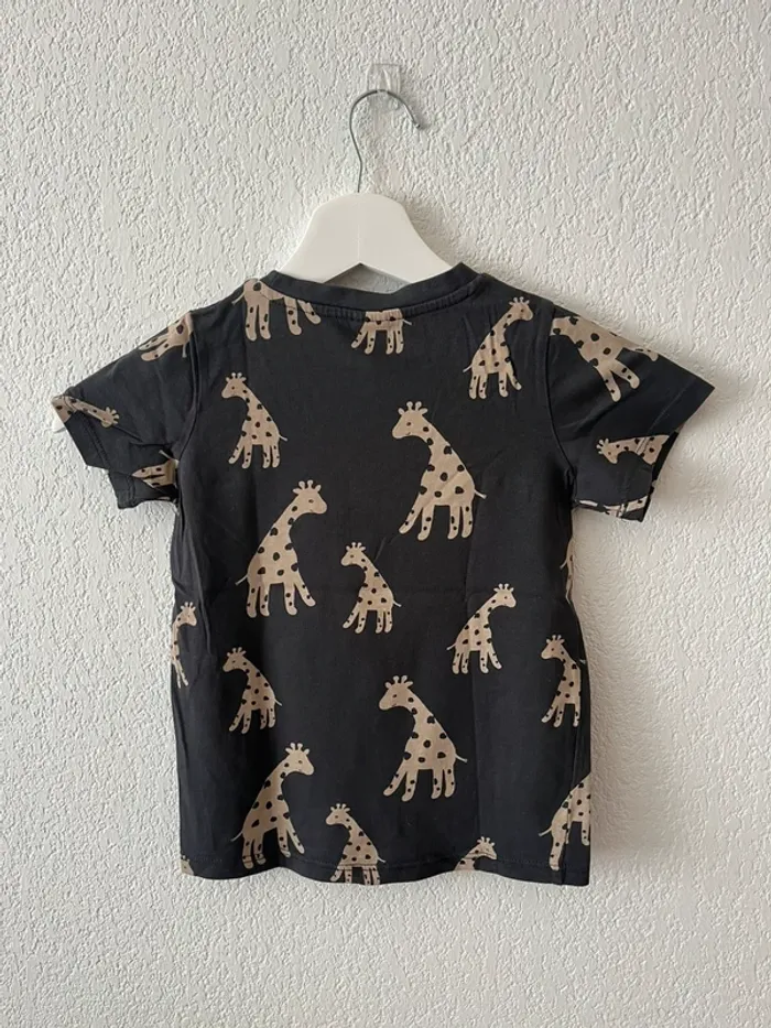 T-shirt H&M 2-3 ans – gris foncé imprimé girafes - photo numéro 2