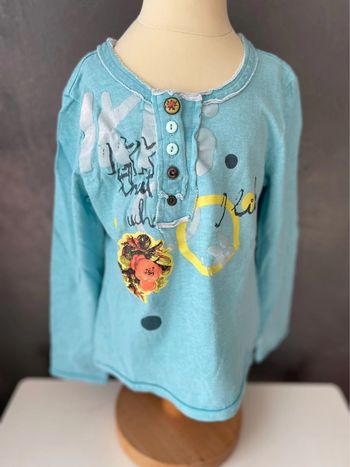 Tee shirt manche longue bleu