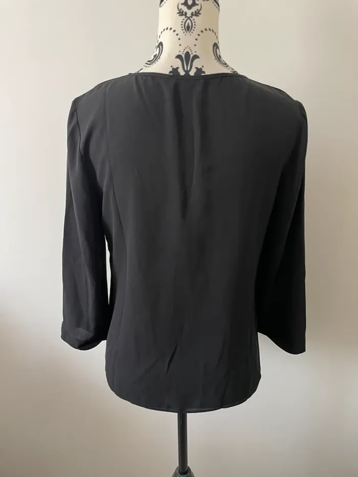 Blouse noire "123" - Détails strass - Taille 36 - photo numéro 5